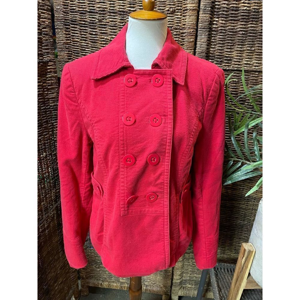 The Loft Double Button Breasted Jacket/Blazer Long Sleeve Red L